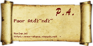 Paor Aténé névjegykártya